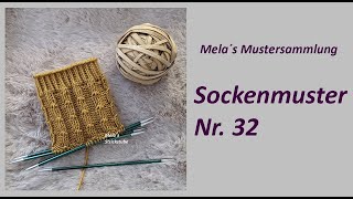 Sockenmuster Nr 32  Muster in Runden stricken [upl. by Marucci]