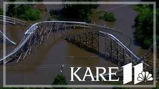 VIDEO Valleyfair closes coasters due to rising water [upl. by Ened301]