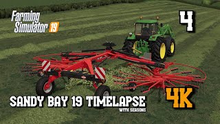 Sandy Bay with Seasons EP4 Silage Bales Sowing Soybeans amp Buying Cows FS19 4K Timelapse [upl. by Kessia]