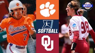 16 Clemson vs 1 Oklahoma Highlights  Super Regional Game 1  2023 College Softball Highlights [upl. by Tellford]