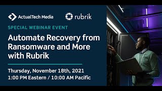 Automate Recovery from Ransomware and More with Rubrik [upl. by Rramel]