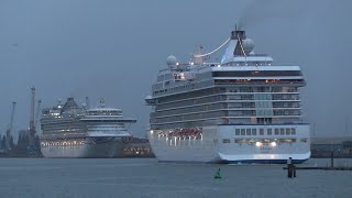 TODAYS CRUISE SHIPS PampO VENTURA amp OCEANIA CRUISES MARINA 100924 [upl. by Dominy544]