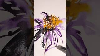 Painting an echinacea flower flowerpainting watercolourpainting artmeditation [upl. by Prudhoe516]