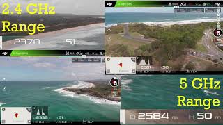 24 GHz Vs 5GHz range test DJI Mavic Air fcc [upl. by Ynavoj]