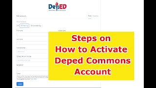 Steps on How to Activate DepEd Commons Account [upl. by Bodkin]