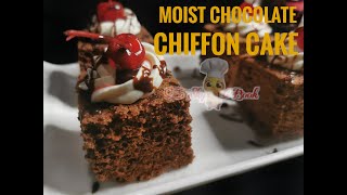 Moist Chocolate Chiffon CakeBaking for Beginners [upl. by Naes762]