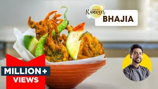 Crispy Bhajiya Recipe  दो तरह की भजिया पकोड़े झटपट बनाएँ Perfect Monsoon snack  Chef Ranveer Brar [upl. by Anivahs]