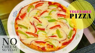 Vegetable Pizza  No Cheese No Yeast Veg Pizza  Salankara Sen [upl. by Atig]