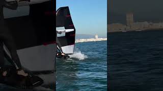 Giulio Gasperini  Starting from the boat 🔥🌬️ wingfoil sabfoil italianfoil [upl. by Arehsat]