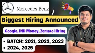 Mercedes Benz Biggest Hiring Announced  Off Campus Drive 2025 2024 2023 2022 2021 BATCH [upl. by Aneet]