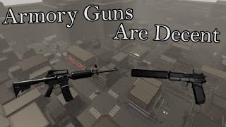 Armory Guns Are Decent  ROBLOX Criminality [upl. by Edlitam]