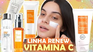 TESTEI A LINHA COMPLETA  VITAMINA C RENEW  Vale a pena [upl. by Llerehs]