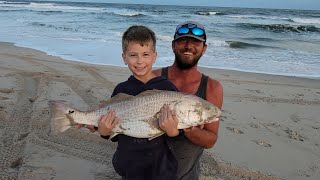 Surf fishing red drum Chincoteague Island [upl. by Annawyt332]