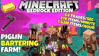 Minecraft Bedrock PIGLIN BARTERING Farm 27k ItemsMinute 117 Cave Update Tutorial [upl. by Eusassilem]