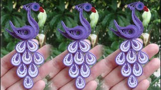 Quilling Peacock Tutorial  DIY Paper Peacock Handmade Decoration [upl. by Mcroberts]