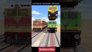 DIFFERENT RAILROAD CROSSING  TRAINS ON TOP OF THE TRAIN CROSSING  HintsGamerz train [upl. by Lledroc]