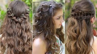 3 Easy Boho PROM Hairstyles  Half Up Hairstyles Compilation 2019 [upl. by Renaxela]