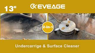 EVEAGE Upgrade 2in1 Undercarriage amp Pressure Washer Surface Cleaner with Wheels 13 inch [upl. by Tibold485]