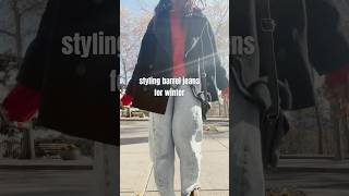 styling barrel jeans for winter styling jeans agolde [upl. by Martz]