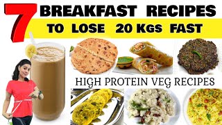 Ready In 5 Mins Breakfast Recipes For Weight Loss  7 Healthy Veg Breakfast Recipes For Weight loss [upl. by Elysee]