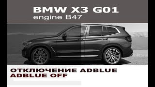 BMW X3 G01 отключение AdBlue SCR system мочевина  BMW X3 G01 AdBlue off SCR system [upl. by Neliac]