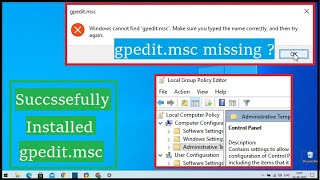 how to enable gpeditmsc in windows 10 home gpedit not found in windows10 home  windows 10 [upl. by Oeniri]