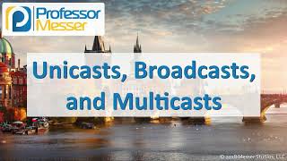 Unicasts Broadcasts and Multicasts  CompTIA Network N10007  13 [upl. by Robyn]