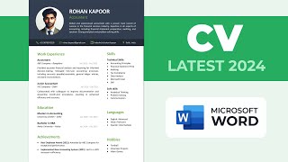 How to Create a Resume on Word  Latest CV Format 2024 [upl. by Demetra]