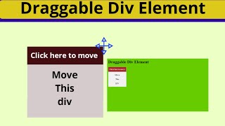 how to create draggable div element  draggable div element  draggable html element [upl. by Arbmik]