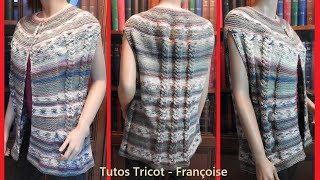 Tuto Tricot Gilet Femme sans manches  sans coutures 5 tailles 3436  3840  4244  4648  5052 [upl. by Bills927]