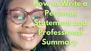 Professional summary is different from personal Statement sponsorship teachabroad resume [upl. by Luapnaes]