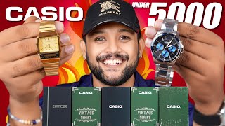 5 Best Casio Watch Under 5000 🔥 Men Watch Haul Review For College 2024  ONE CHANCE [upl. by Anoel115]