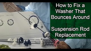 How to Fix an Amana Washer that Bounces Around or Makes Noise During Spin Mode  Replacing Rods [upl. by Aubarta]