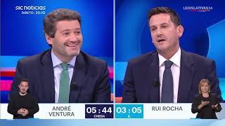 Debate Chega vs Iniciativa Liberal  André Ventura vs Rui Rocha  Eleições Legislativas 2024 [upl. by Aviv]