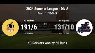 2024 Summer League  Div A Final KC Rockers vs KC Raptors [upl. by Maleki454]