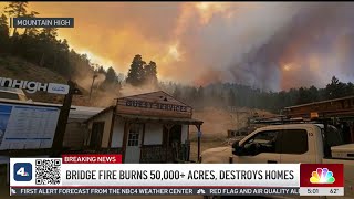 Bridge Fire burns over 50000 acres in LA and San Bernardino counties [upl. by Elylrac]