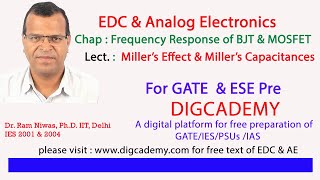 EDC amp Analog Electronics Chap 10 BJT amp MOSFET Frequency Response L5 Millers Effect amp Capacitance [upl. by Runkel]