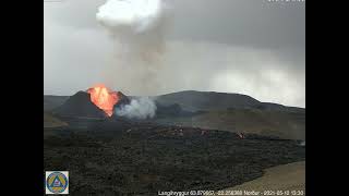 Complete timelapse on Fagradalsfjall volcano 17th april  28th august update [upl. by Dryden]