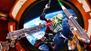 I Blasted Pirate Faces and Crashed a Massive Ship in Star Wars Tales from the Galaxys Edge VR [upl. by Maxia]