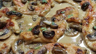 EASY CHICKEN MARSALA  CHICKEN RECIPE  CREAMY CHICKEN WITH MUSHROOM RECIPE  DINNER RECIPE [upl. by Irt]