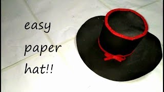 Paper Hat  Origami Top Hat tutorial  DIY [upl. by Ahsienek260]