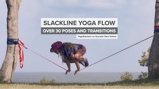 30 Slackline Yoga Poses and Transitions • Full Floating Yoga Flow • YogaSlackers [upl. by Macnair]