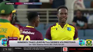 Windies take lead in T20 series vs Proteas  SportsMax Zone [upl. by Lebazi622]