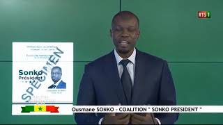 ELECTION PRÉSIDENTIELLE 2019 OUSMANE SONKO COALITION SONKO PRÉSIDENT [upl. by Gae57]