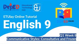 Consultative and Frozen Communicative Styles  English 9  Quarter 1 Week 8 [upl. by Hollah]