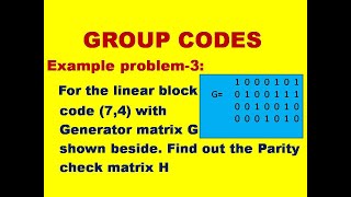 EXAMPLE3 EXAMPLE PROBLEM ON GROUP CODES  GROUP CODES  GROUP THEORY  DMS  MFCS [upl. by Notna]