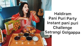 Haldiram Pani puri party Indian Street food  Satrangi Golgappa Challenge  competition  shorts [upl. by Shepperd]