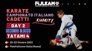 Karate  Campionato Italiano Cadetti 2023  Day2 Kumite  secondo blocco  Tatami4 [upl. by Luehrmann]