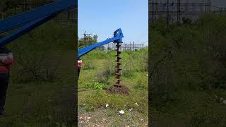 Sonalika 60 post hole diggerpole hedra piling machine10feet depth [upl. by Sucramat]