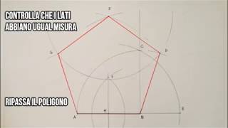 Costruzione pentagono dato il lato [upl. by Onyx]